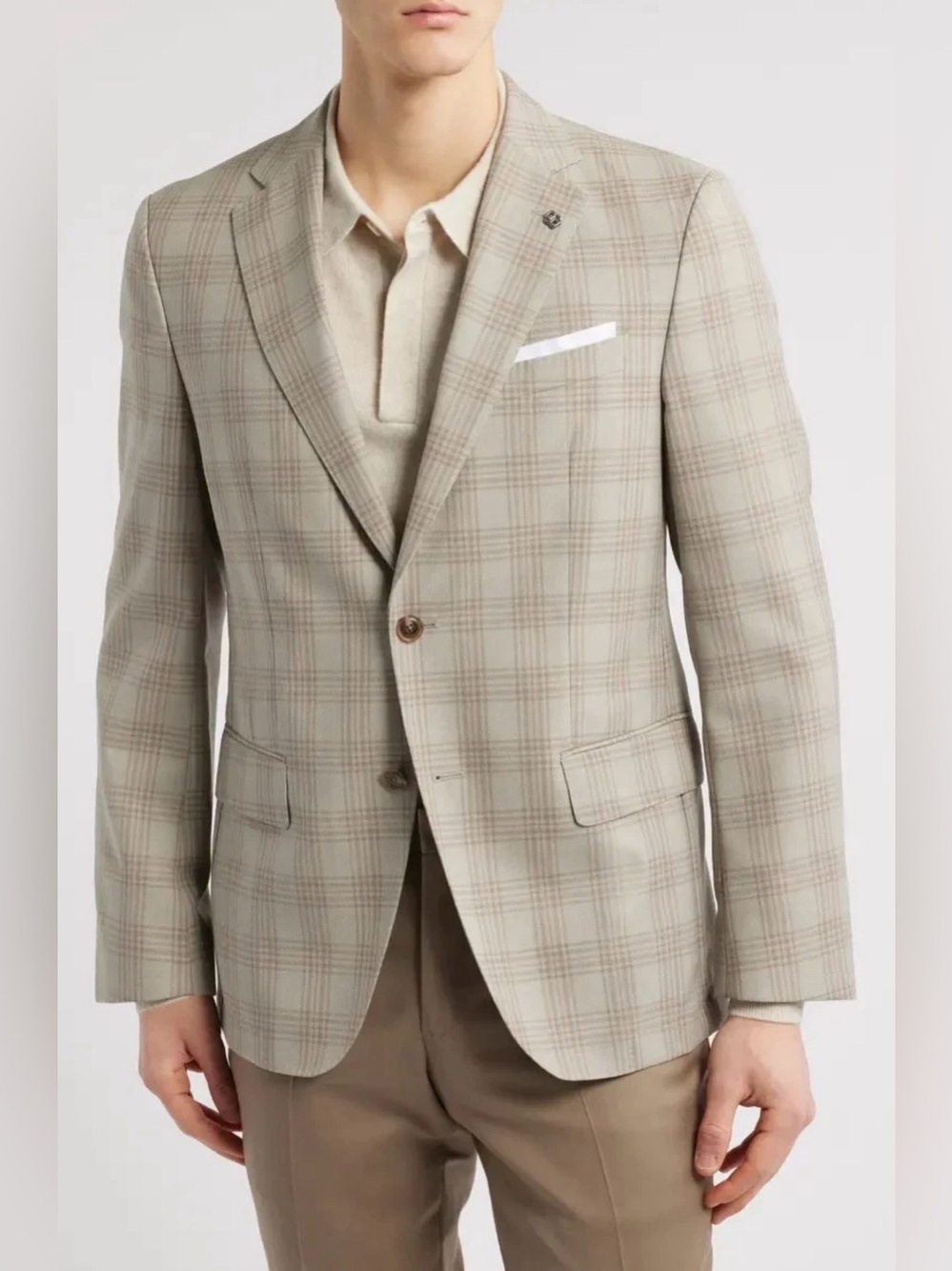 BOSS Hutson Plaid Virgin Wool Sport Coat Size 38R